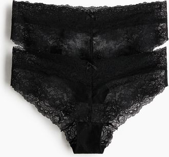 H&M 2er-Pack Hipster aus Spitze - Schwarz