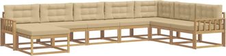 vidaXL Conjunto De Sof&aacute;s De Exterior 8 Uds. Y Beige Vidaxl