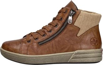 Rieker Veterschoenen Hoog - Heren - Sneakers - Bruin - 38 EU - Leer - Schoenen