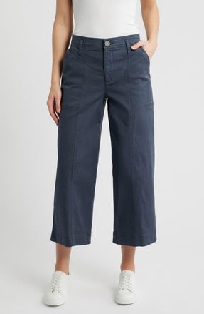 Wit & Wisdom Skyrise Crop Wide Leg Utility Pants in Orion Blue at Nordstrom, Size 12