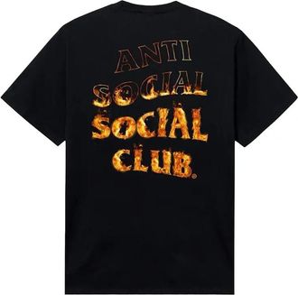 ANTI SOCIAL SOCIAL CLUB Fire inside Yellow Flames T-Shirt Black 0657-1SS210103FIYF-BLAC