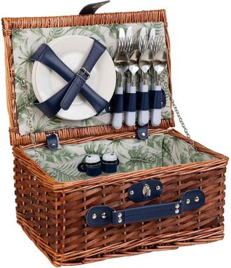 Wanderlust Deco Cesta de picnic marr&oacute;n 38x26x19