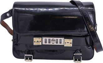 Proenza Schouler Pre-owned Womens Shoulder PS11 Classic Bag in Black Patent Leather - One Size