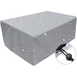 Gabrielle Funda Para Muebles De Exterior, Impermeable, Resistente Al Viento Y A Los Rayos Uv, Rectangular, De Tela Oxford 210d, Color Plateado - 250 X 200 X 80 