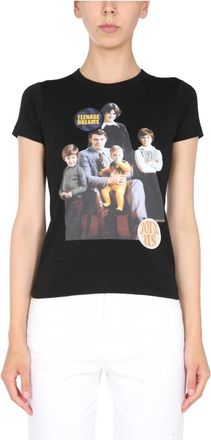 Raf Simons Family Portrait T-shirt met ronde hals - Dames - T-shirts - Zwart - L - Katoen - Tops