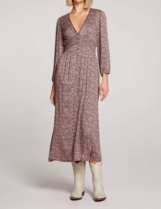 Saltwater Luxe Pattie Midi Dress In Multi-Floral Garden