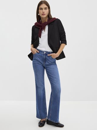 Contemporaine Womens Medium-indigo stretch jean Fit: Flared leg, high rise