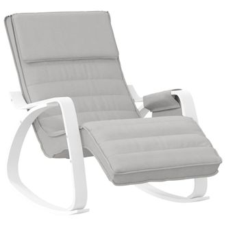 vidaXL Silla Mecedora De Tela Gris Claro Vidaxl