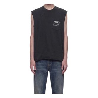 Song for the Mute Sleeveless Tops, male, Black, Size: L Sftm / Academy Sleeveless Tee