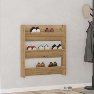 vidaXL Zapatero De Pared Madera Ingenier&iacute;a Roble Artisan 80x18x90 Cm Vidaxl