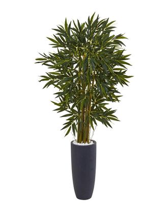 Nearly Natural 6.5Ft Bamboo Artificial Tree In Cylinder Planter
