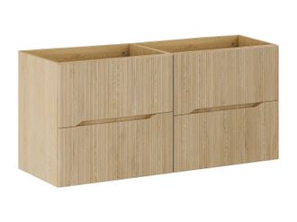 Vente-Unique Mueble de ba&ntilde;o suspendido estriado - Natural claro - 120 cm - ORISO