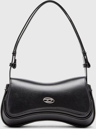 Diesel Play-Semi gloss leather shoulder bag - Clutches - Woman - Black
