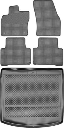 OEM Juego De Alfombrillas De Goma Para Coche Y Alfombrilla Para Maletero Para Volkswagen Touran Ii Minivan (modelo 2015)