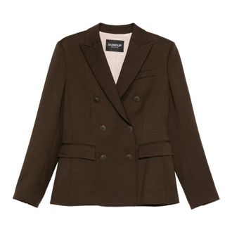 Dondup Blazers, female, Brown, Size: M Double Breasted Blazer