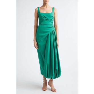 Lela Rose Asymmetric Faille Bubble Dress in Fern at Nordstrom, Size 10