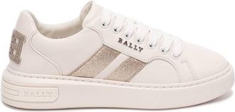Bally Melany Leather Low-Top Sneakers, Brand Size 41 ( US Size 10.5 )