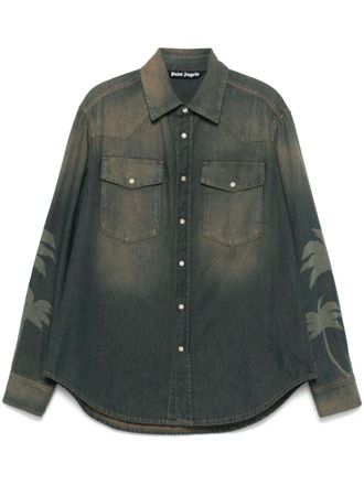 Palm Angels Camicia con stampa Palm - Marrone