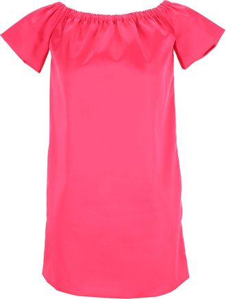 Maje Off-Shoulder Mini Dress in Pink Polyester