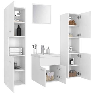 Berkfield Home Stylish Bathroom Furniture Set White Engineered Wood
