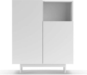HERDASA Herdasa - Mueble Auxiliar Modelo 602-1 Acabado En Blanco. 110 Cm (alto) X 90 Cm (ancho) X 34 Cm (prof.)