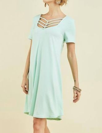 Entro Strappy Shift Dress In Green