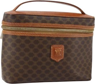 Celine Macadam Vanity Bag Canvas Brown Canvas Bag (Pre-Owned)