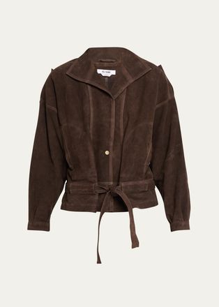 Re/Done Debbie Belted Suede Jacket