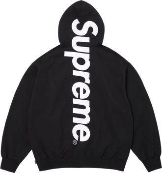 SUPREME SS26 Satin Appliqu&eacute; Hooded Sweatshirt Black SUP-SS26-191-BLK