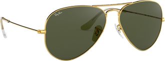Ray-Ban Aviator Classic Polarized Sunglasses Yellow Clear Brown Gradient