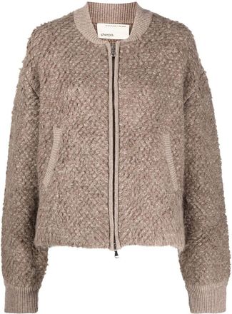 Sherpa Bomber con zip - Marrone