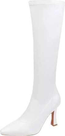 Generic Women Knee High Boots Pointed Toe High Heel Side Zipper Winter Business Casual Party Boot