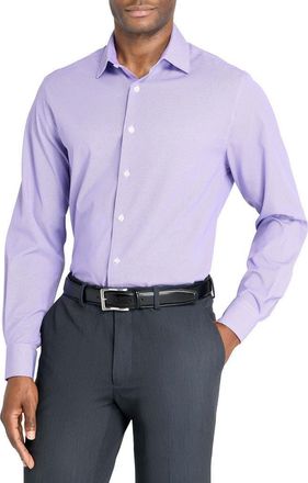 W.R.K Slim Fit Geometric Print Performance Dress Shirt in Violet at Nordstrom, Size 16.5
