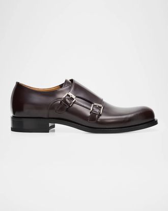 Christian Louboutin Men & apos;s Moustachou Double-Monk Strap Loafers