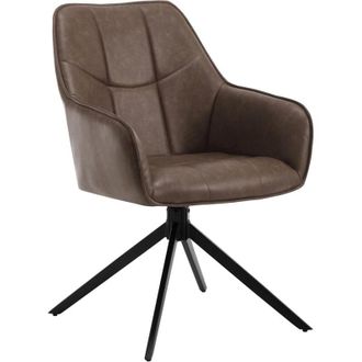 Woltu Set di 1 sedie da pranzo con Gambe in Metallo.Schienale e Seduta Girevole.in pu Vintage Marrone - Woltu