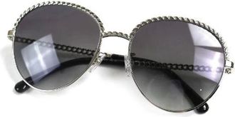 Chanel Pre-owned Accessories, female, Gray, Size: ONE SIZE Pre-owned Metal sunglasses