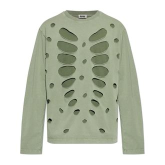 Avavav Long Sleeve Tops, male, Green, Size: XL Vintage Effect T-Shirt