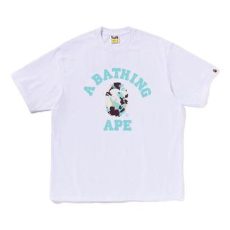 A Bathing Ape Map Camo Collge Relaxed Fit T-Shirt White 1L30-110-323-WHT