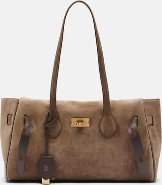 Brunello Cucinelli Borsa a spalla Medium in suede