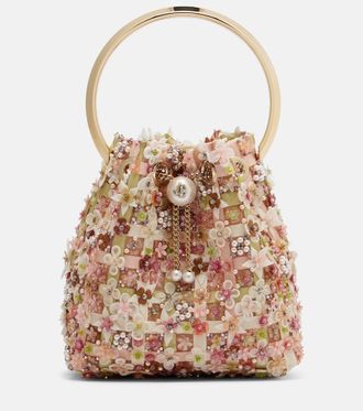 Jimmy Choo London Bon Bon floral embellished bucket bag