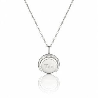 Lily & Roo Silver Star Spinning Disc Necklace