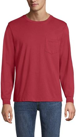 Lands End Super-T Long Sleeve T-Shirt with Pocket in Rosewood at Nordstrom, Size Xx-Large