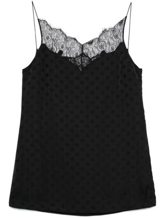 Givenchy polka-dot tank top - women - Cotton/Polyamide/Viscose - 34 - Black
