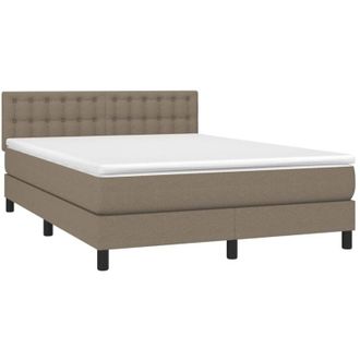 vidaXL Vidaxl - Cama Box Spring Con Colch&oacute;n Tela Gris Taupe 140x190 Cm