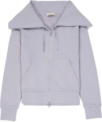 Herno Hoodies & sweatvesten, Dames, Paars, M, Katoen, Lila Shawl Kraag Katoenen Vest