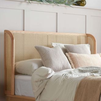 Birlea Rattan Bed Frame Venice Oak 4FT6 135cm Wrap Around in Beige | Size: King