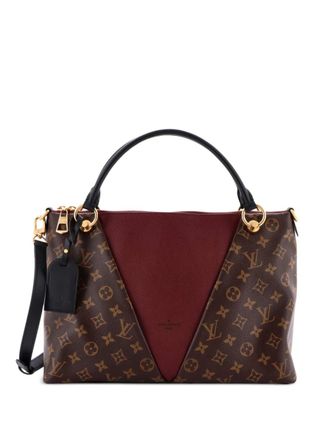 Louis Vuitton V Tote Monogram Canvas and Leather MM shoulder bag - Bruin