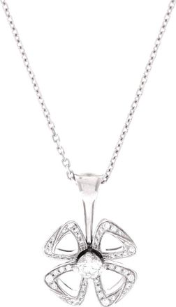 Bulgari Fiorever Pendant Necklace 18K White Gold with Diamonds