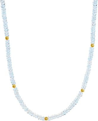 Jewelmak 14K Blue Topaz Necklace