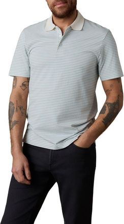 Faherty Movement Piqu&eacute; Knit Polo in Beach Fog Stripe at Nordstrom Rack, Size Medium